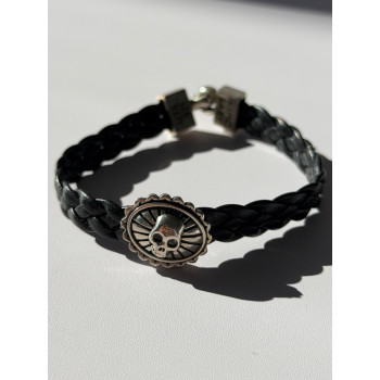 King Baby Skeleton Leather & 925 Sterling Silver Bracelet