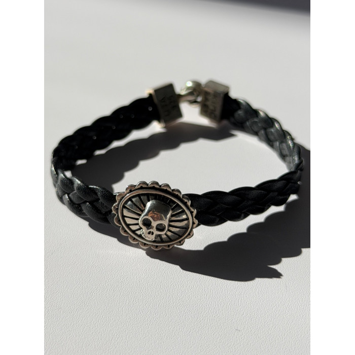 King Baby Skeleton Leather & 925 Sterling Silver Bracelet
