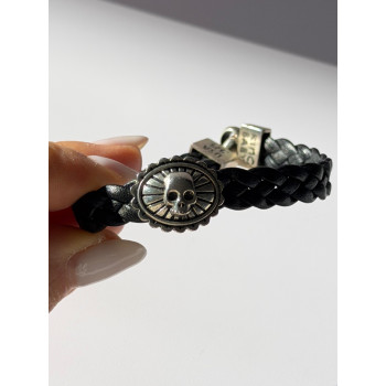 King Baby Skeleton Leather & 925 Sterling Silver Bracelet