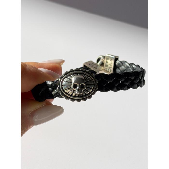 King Baby Skeleton Leather & 925 Sterling Silver Bracelet