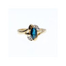 10K YELLOW GOLD BLUE TOPAZ & DIAMONDS RING SIZE 8