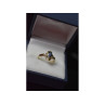 10K YELLOW GOLD BLUE TOPAZ & DIAMONDS RING SIZE 8