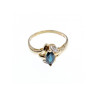 10K YELLOW GOLD BLUE TOPAZ & DIAMONDS RING SIZE 8