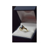 10K YELLOW GOLD BLUE TOPAZ & DIAMONDS RING SIZE 8