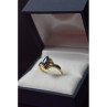 10K Yellow Gold Blue Topaz & Diamonds Ring Size 8