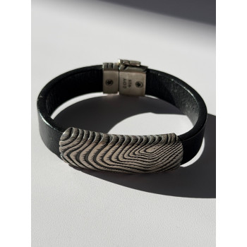 Vintage David Yurman Leather & 925 Sterling Silver Bracelet