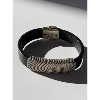 Vintage David Yurman Leather & 925 Sterling Silver Bracelet