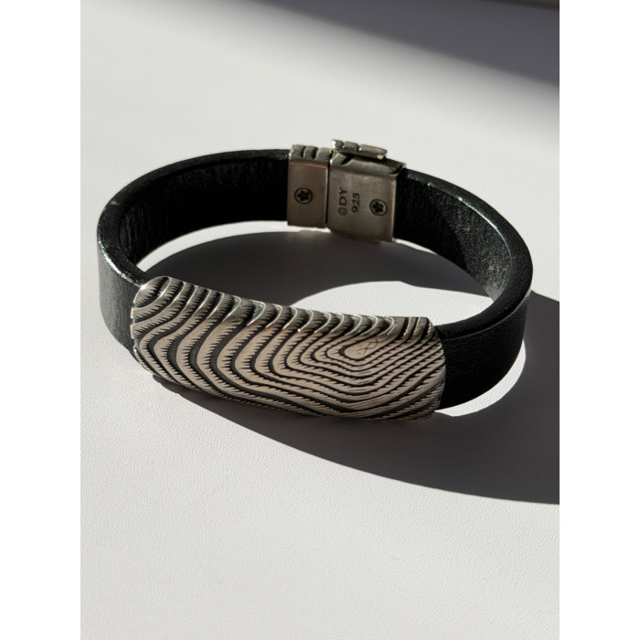 Vintage David Yurman Leather & 925 Sterling Silver Bracelet