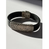 Vintage David Yurman Leather & 925 Sterling Silver Bracelet