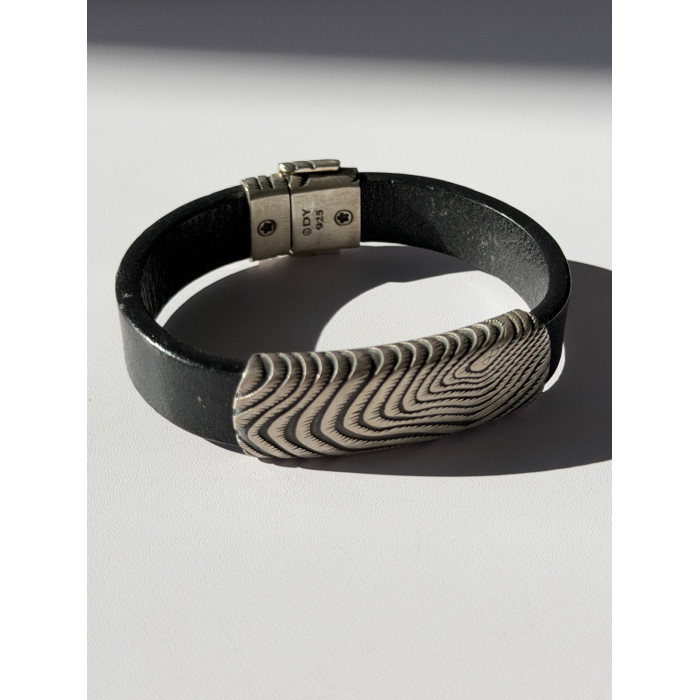 Vintage David Yurman Leather & 925 Sterling Silver Bracelet