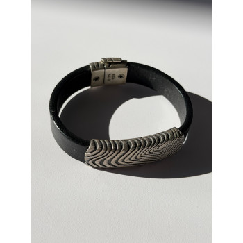 Vintage David Yurman Leather & 925 Sterling Silver Bracelet