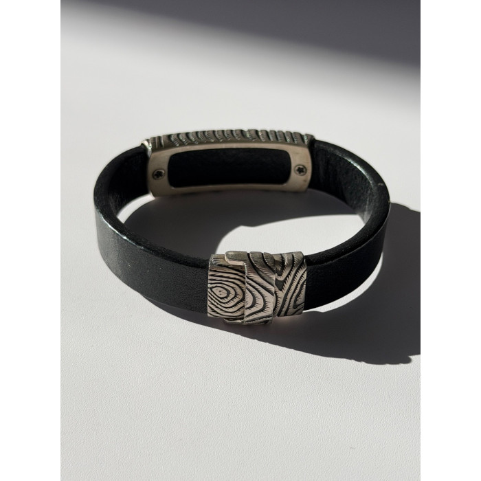 Vintage David Yurman Leather & 925 Sterling Silver Bracelet