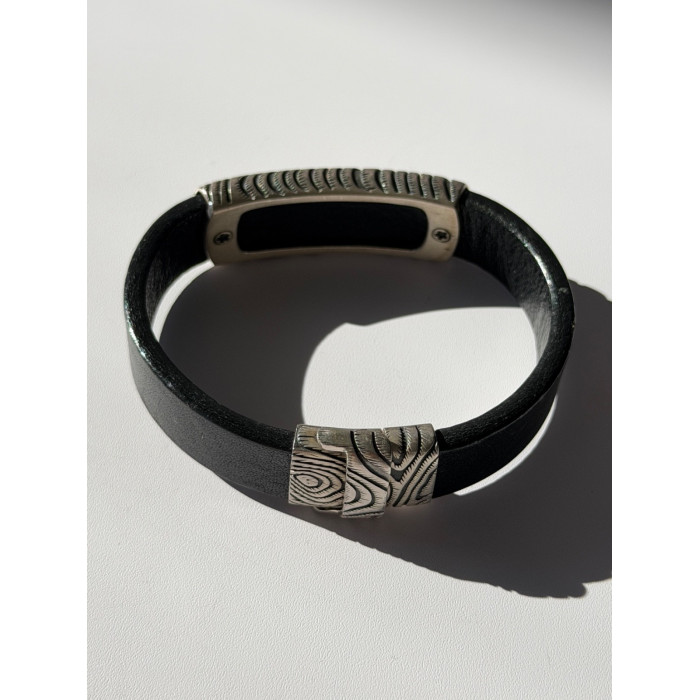 Vintage David Yurman Leather & 925 Sterling Silver Bracelet