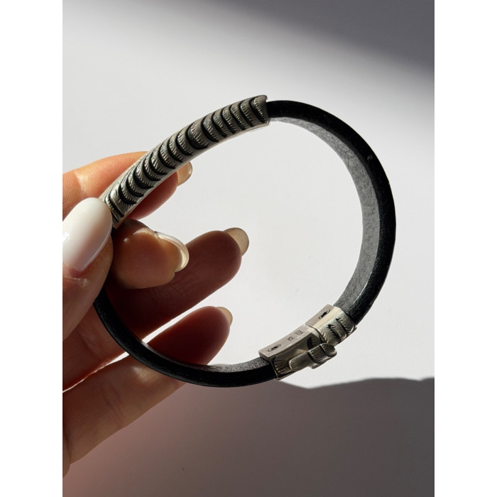 Vintage David Yurman Leather & 925 Sterling Silver Bracelet