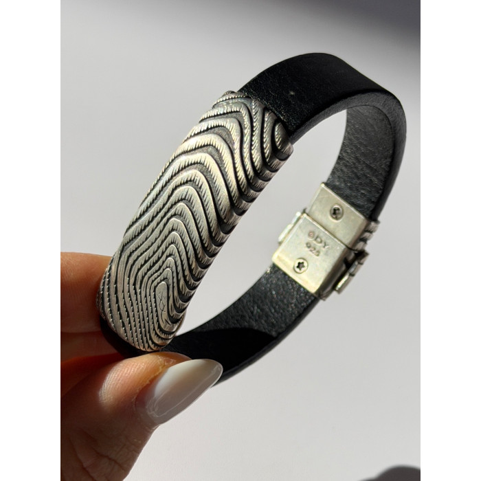 Vintage David Yurman Leather & 925 Sterling Silver Bracelet