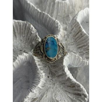 Vintage 925 Sterling Silver Turquoise Ring Size 9