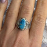 Vintage 925 Sterling Silver Turquoise Ring Size 9