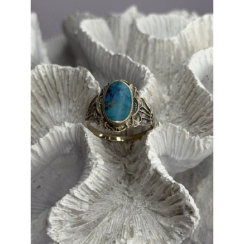 Vintage 925 Sterling Silver Turquoise Ring Size 9