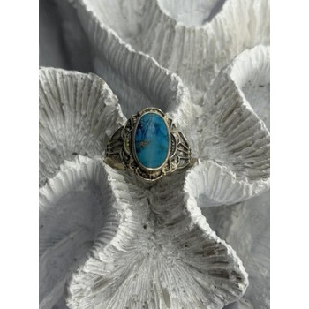 Vintage 925 Sterling Silver Turquoise Ring Size 9