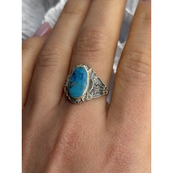 Vintage 925 Sterling Silver Turquoise Ring Size 9