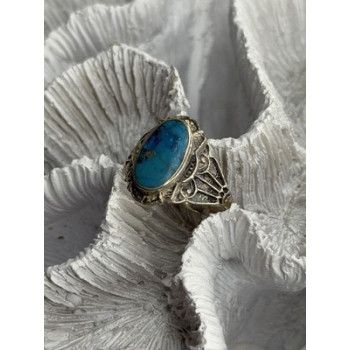 Vintage 925 Sterling Silver Turquoise Ring Size 9