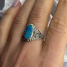 Vintage 925 Sterling Silver Turquoise Ring Size 9