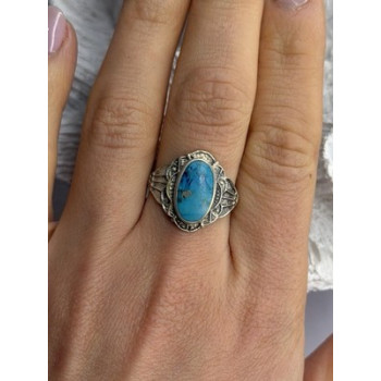 Vintage 925 Sterling Silver Turquoise Ring Size 9