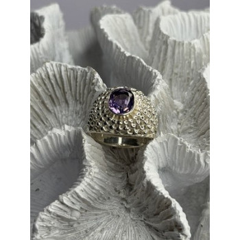 Elegant Design 925 Sterling Silver Amethyst Ring Size 6