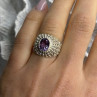 Elegant Design 925 Sterling Silver Amethyst Ring Size 6