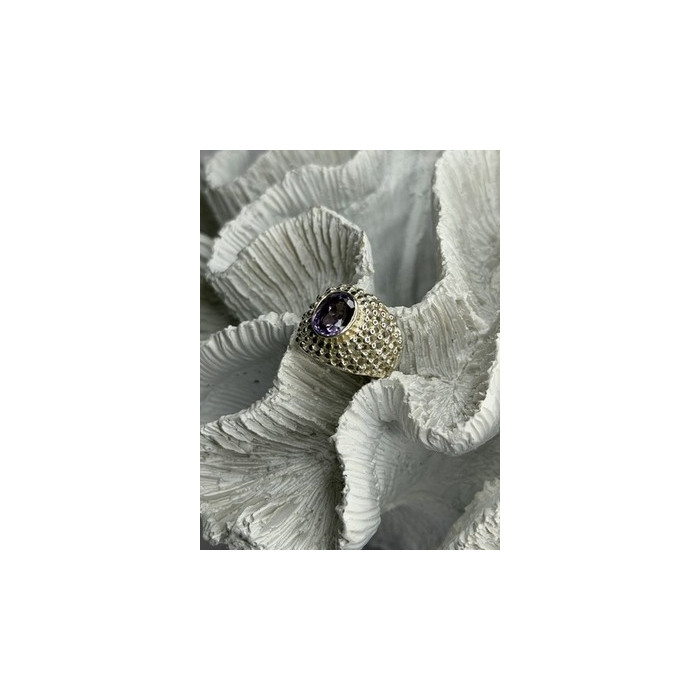 Elegant Design 925 Sterling Silver Amethyst Ring Size 6