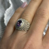 Elegant Design 925 Sterling Silver Amethyst Ring Size 6