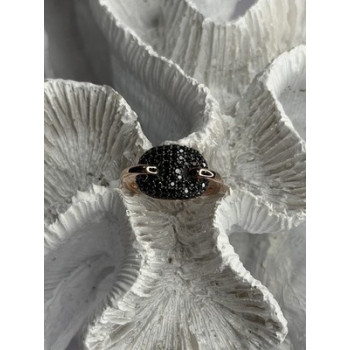 925 Sterling Silver White & Green Cz Band Ring Size 6