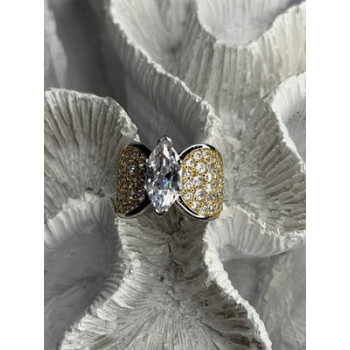 925 Sterling Silver Cz Ring Size 6