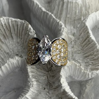 925 Sterling Silver Cz Ring Size 6