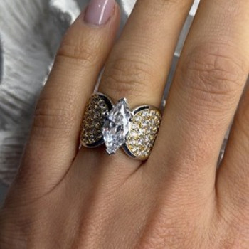 925 Sterling Silver Cz Ring Size 6