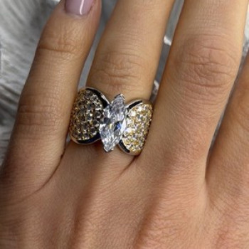 925 Sterling Silver Cz Ring Size 6