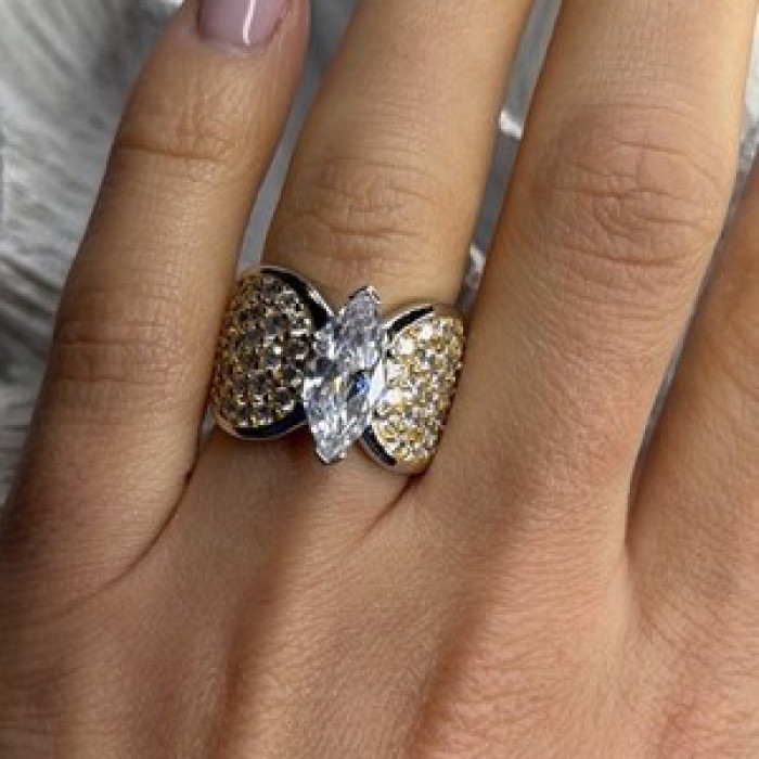 925 Sterling Silver Cz Ring Size 6