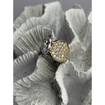 925 Sterling Silver Cz Ring Size 6