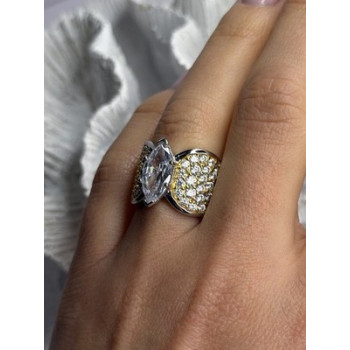 925 Sterling Silver Cz Ring Size 6