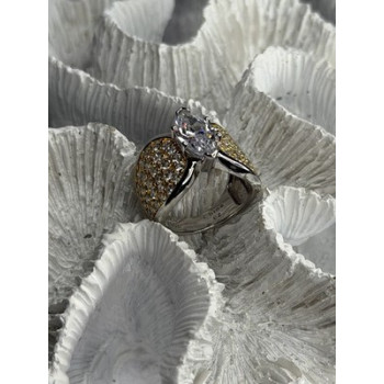 925 Sterling Silver Cz Ring Size 6