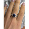 925 Sterling Silver Sapphire & Beryl Ring Size 8