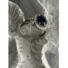 925 Sterling Silver Sapphire & Beryl Ring Size 8