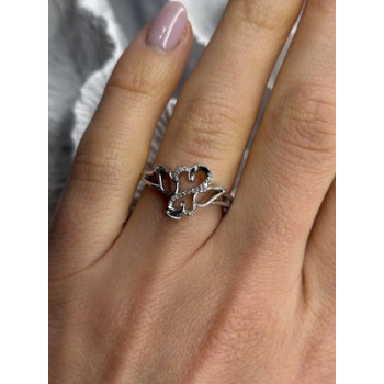 JWBR 925 Sterling Silver 0.07 ct Diamond Heart Ring Size 7