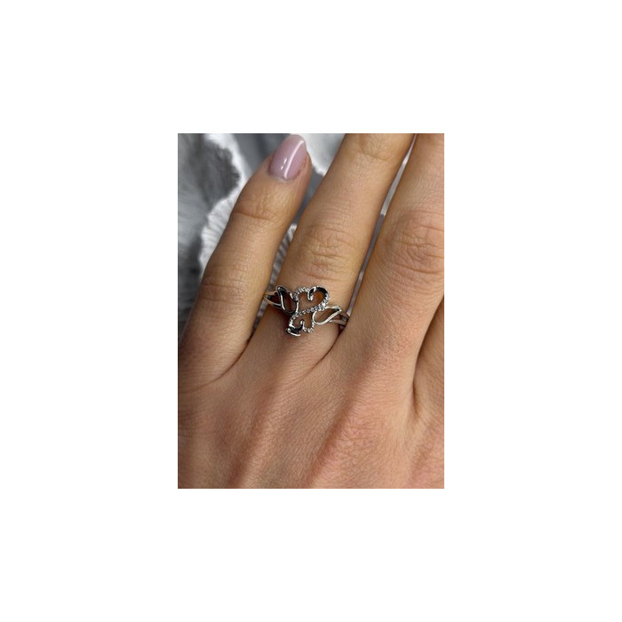 JWBR 925 Sterling Silver 0.07 ct Diamond Heart Ring Size 7