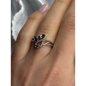 JWBR 925 Sterling Silver 0.07 ct Diamond Heart Ring Size 7