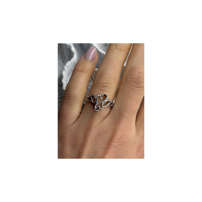 JWBR 925 Sterling Silver 0.07 ct Diamond Heart Ring Size 7