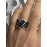 JWBR 925 Sterling Silver Black & White Diamonds Ring Size 7