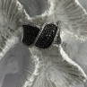 JWBR 925 Sterling Silver Black & White Diamonds Ring Size 7