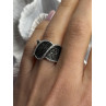 JWBR 925 Sterling Silver Black & White Diamonds Ring Size 7