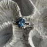 Shiny 925 Sterling Silver Topaz & Beryl Ring Size 7